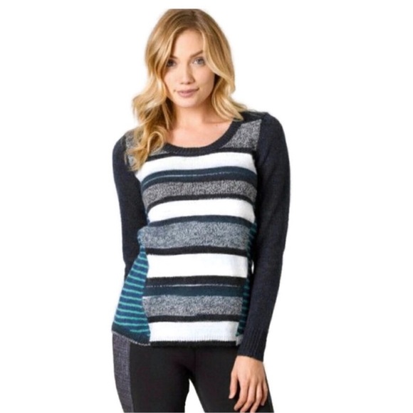 Prana Seffi Acrylic Wool Multicolor Striped Sweater Large NWT - Picture 8 of 8